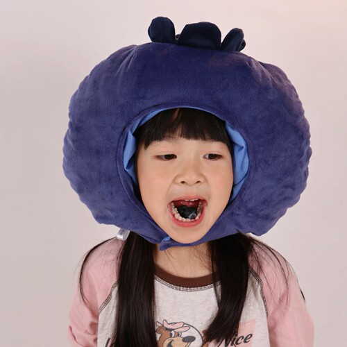 可爱搞怪卡通毛绒水果造型蓝莓头套帽子儿童拍照摄影写真表演道具