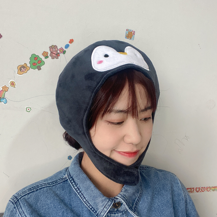 可爱卡通企鹅头套拍照表演直播