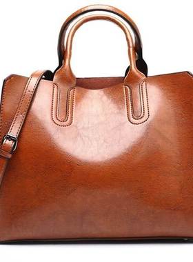 Ladies Oil wax Leather hand bag for Women Tote large bags