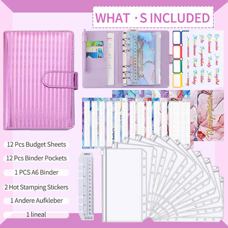 A6 budget binder money organizer loose leaf storage planner