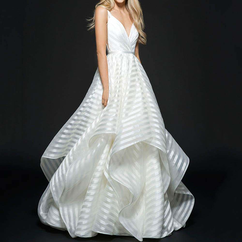 White simple wedding dress露背蕾丝中腰拖尾白色简约婚纱连衣裙
