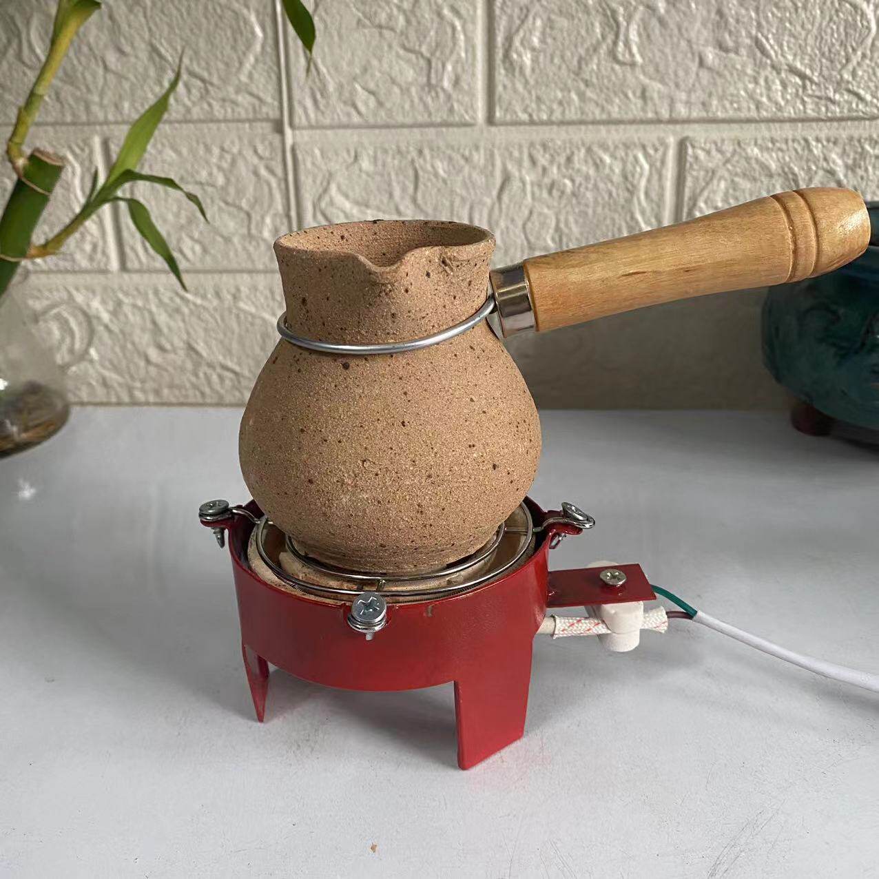 甘肃罐罐茶煮茶器家用电炉子套装烤枣煮茶纯铜茶罐熬茶煮粥土陶罐