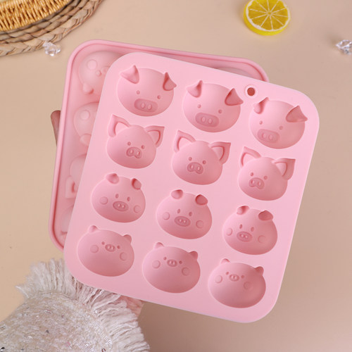 食品卡通小猪硅胶模具巧克力糖果