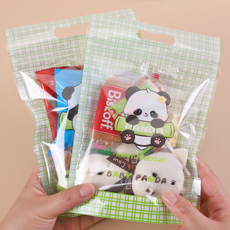 ins风小清新卡通熊猫手工烘焙食品包装袋曲奇雪花酥糖果礼物密封