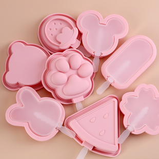 儿童自制雪糕棒冰模具卡通猫爪蝴蝶小兔单个冰糕冰淇淋奶酪棒模型