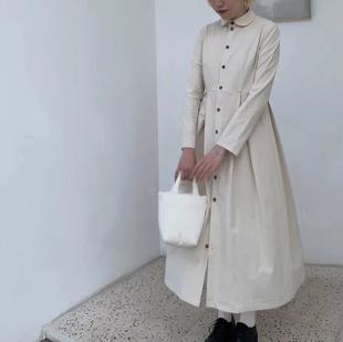 geist zeit 5折 领长袖 单排扣衬衫 棉连衣裙 现货