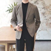 潮流 轻熟百搭复古呢子小西装 毛呢西服外套上衣男秋冬新品 休闲韩版
