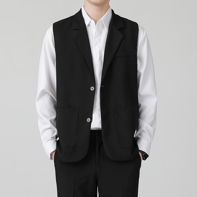 男士西装马甲韩版修身西服马夹背心春秋新款休闲英伦风伴郎服套装