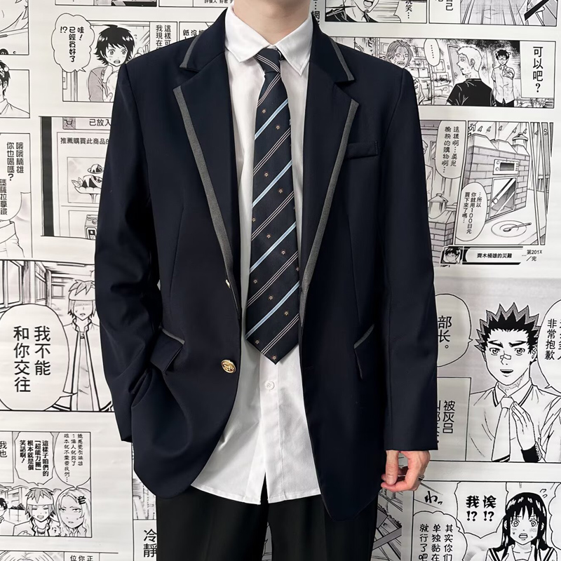 dk制服日系西装学院风校园JK西服外套男款制服班服校供感休闲套装