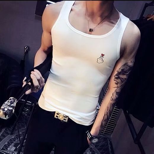 冰丝无痕男士背心男夏季修身型紧身青年运动跨栏无袖内衣打底汗衫