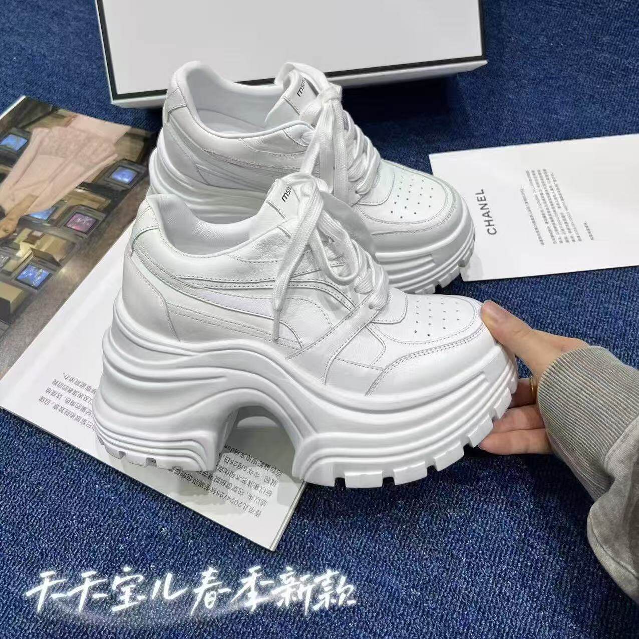 2026春季新款天天宝儿26-228真皮显瘦松糕底8公分老爹鞋专柜直发