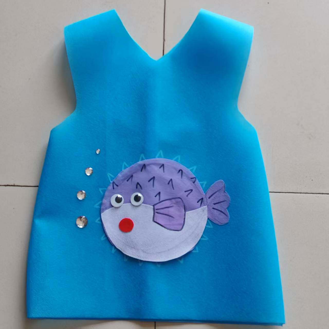 海底世界海洋生物环保走秀演出服幼儿童亲子手工制作海洋动物衣服