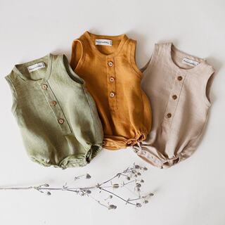 婴儿爬服ins新生兒衣服baby clothing婴童服装棉麻哈衣男童连体衣