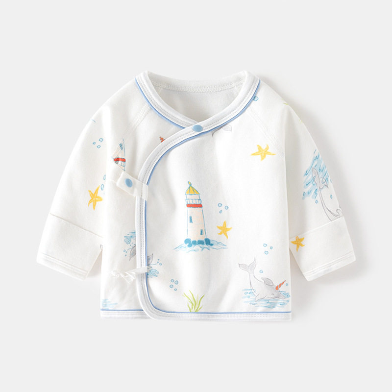 SPRING AND AUTUMN PAJAMAS MONK CLOTHES BONELESS COTTON TOPS NEWBORN BABY CLASS A CLOTHES BABY HALF BACK CLOTHES INNER CLOTHES