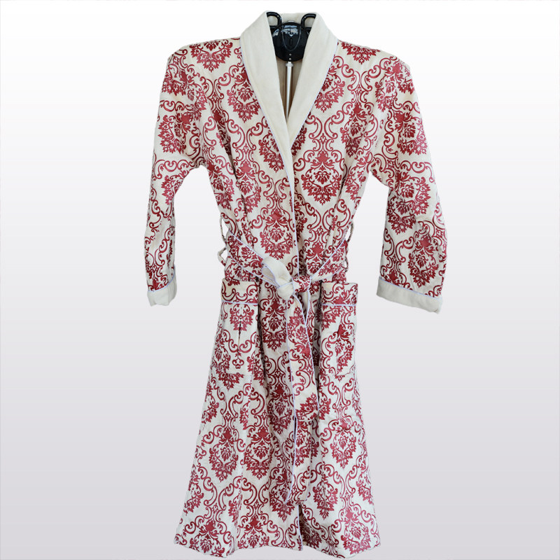 祝源 浴衣浴袍浴裙 柔软毛巾布 全棉图腾花纹 hyy-009