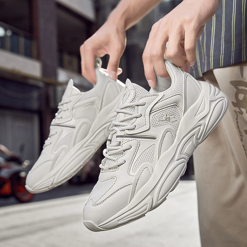 乔丹格兰运动鞋男鞋夏季网面透气小白鞋46码增高软底减震跑步鞋男