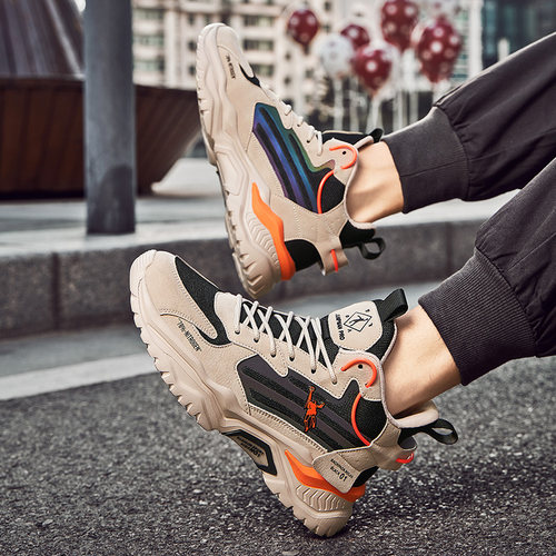 乔丹格兰男系带网面透气老爹鞋