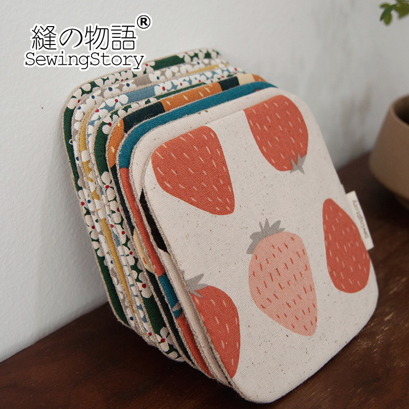 缝物语北欧小清新草莓绣球花棉麻加厚布艺茶杯垫锅垫餐垫,居家布艺,餐垫,淘宝优惠券,粉丝福利购,淘宝优惠卷