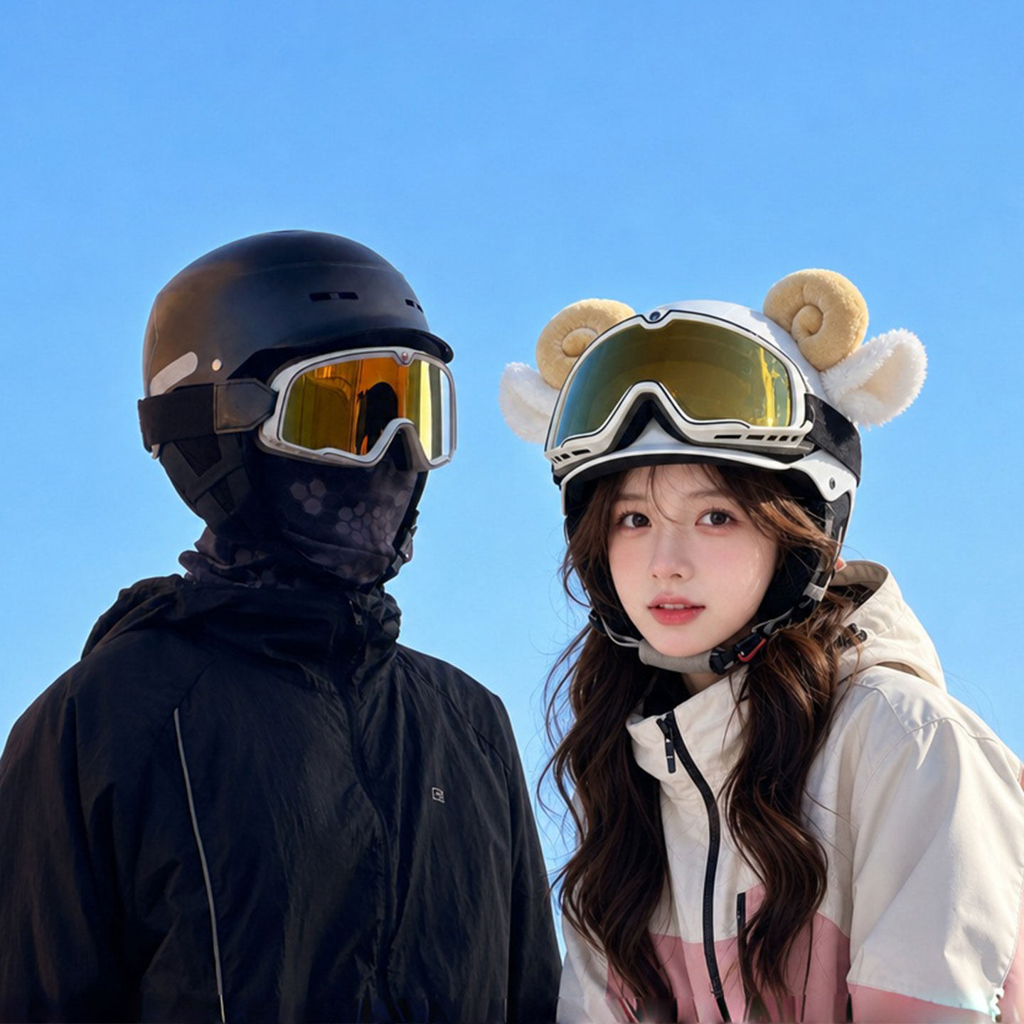 专业滑雪头盔护目镜女单双板专用盔镜一体安全帽男雪盔装备防摔盔图片