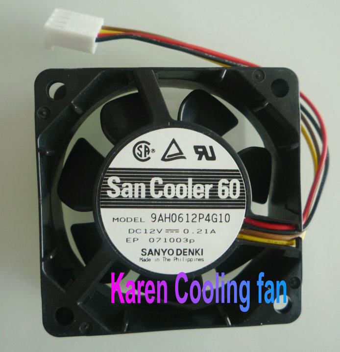 全新Sanyo/三洋 9AH0612P4G10 6025 DC12v 0.21a 4线散热风扇