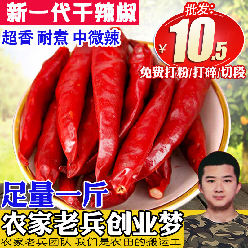 干辣椒500g自种小辣椒朝天椒子弹头河南新一代干红辣椒微辣超香粉
