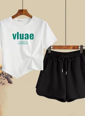 大码运动休闲套装女韩版宽松显瘦新款夏季短裤大码两件套时尚潮