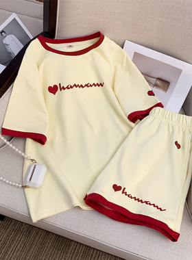 夏季套装新款女士大码女装宽松短裤休闲运动两件套女时尚百搭薄款