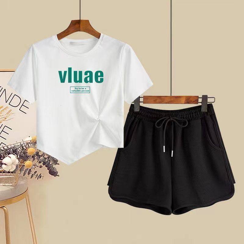 新款印花不规则夏季韩版甜辣短款上衣短裤两件套女款潮流时尚套装,女装/女士精品,时尚套装,淘宝优惠券,粉丝福利购,淘宝优惠卷