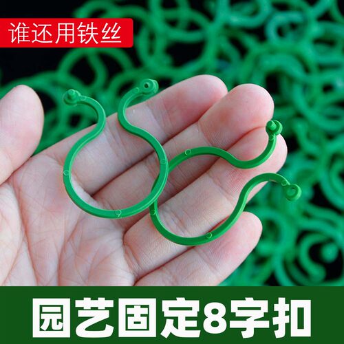 园艺八字扣植物固定夹藤曼爬藤绿植花枝固定器8字扣塑料园林扎带