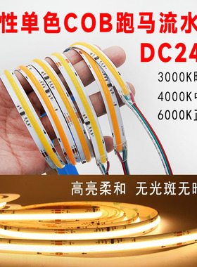 WS2811单色追光跑马流水灯COB柔性白光暖白光中性光高亮灯条DC24V