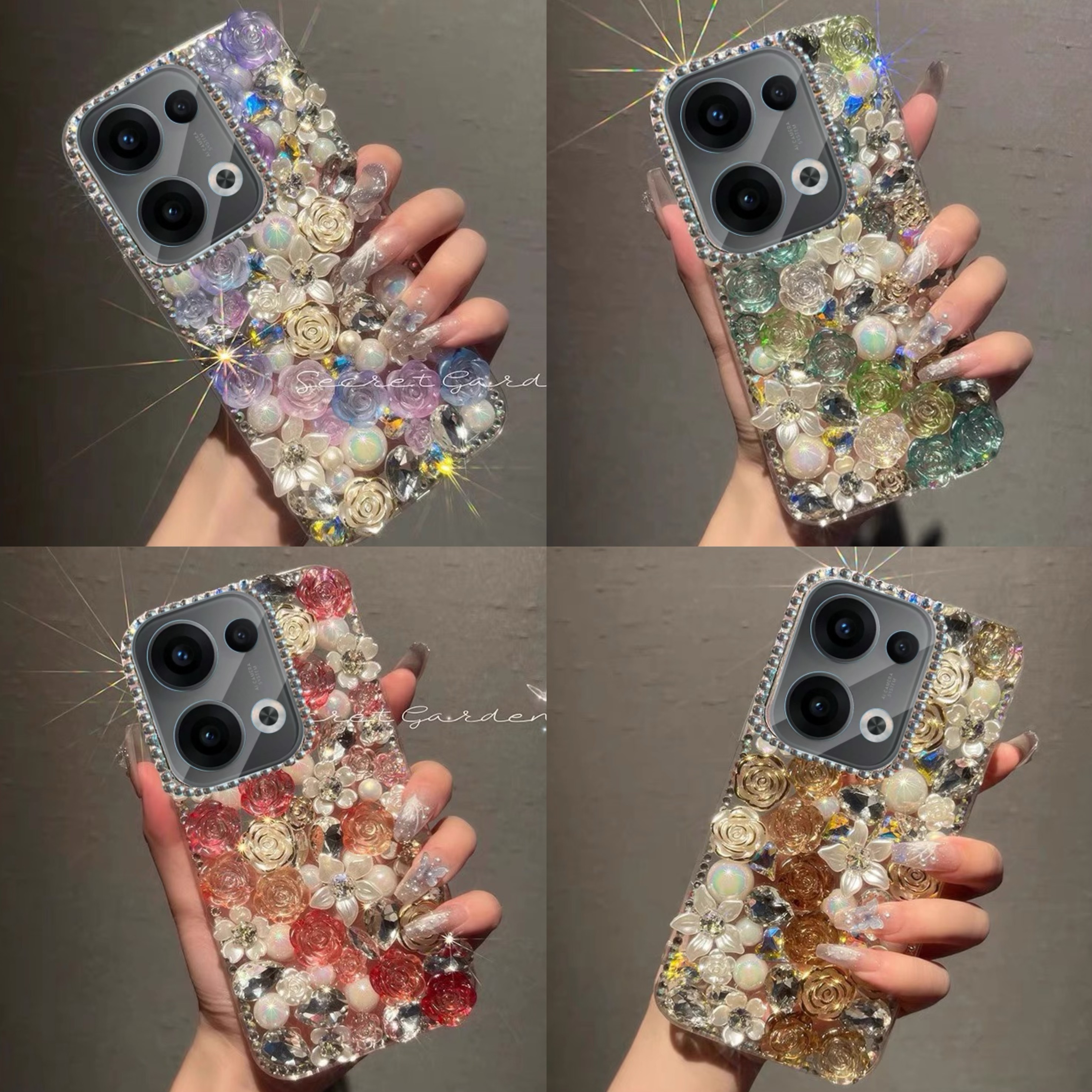 适用于OPPOReno13手机壳reno13pro/12/11/10/9满钻闪钻A5Pro软壳a2X防摔A3全包女款Findx8高档奢华A97A96A58X