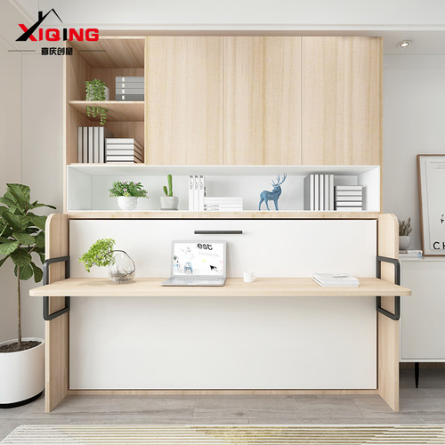 喜庆可定制隐形床可折叠床书桌书房办公一体侧翻床架五金配件公寓