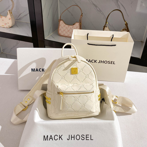 MACKJHOSEL高级感压纹双肩包包