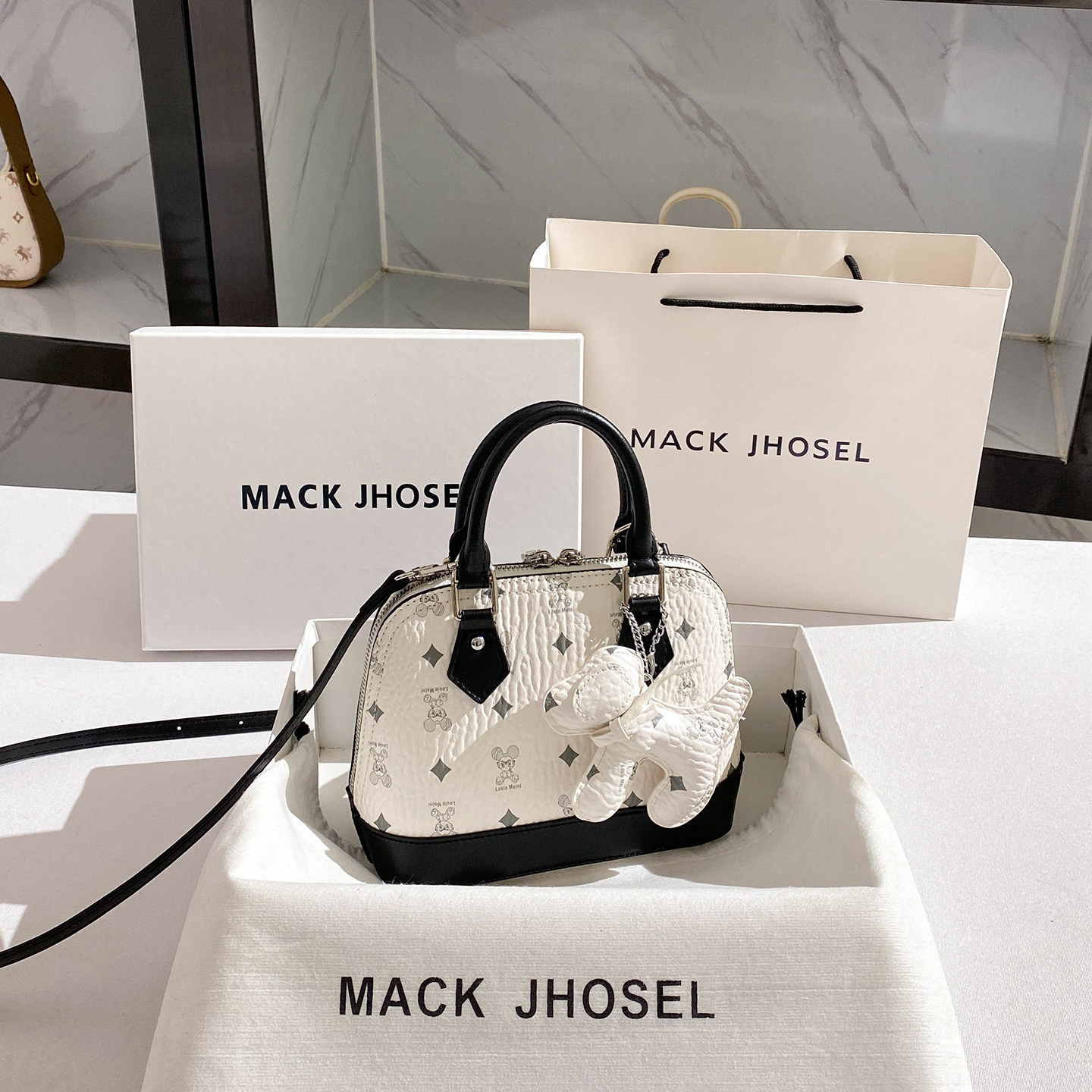 MackJhosel洋气小众印花贝壳包包女2025秋冬新款高级感复古手提包,箱包皮具/热销女包/男包,胸包,淘宝优惠券,粉丝福利购,淘宝优惠卷