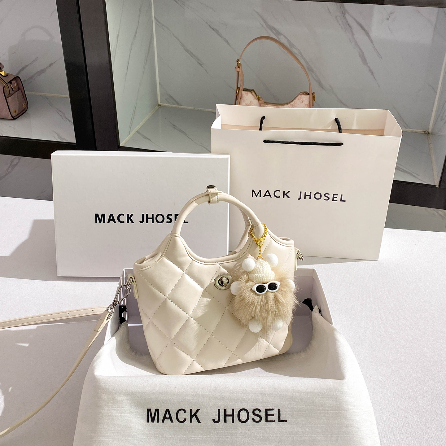 轻奢小香风菱格菜篮子包包