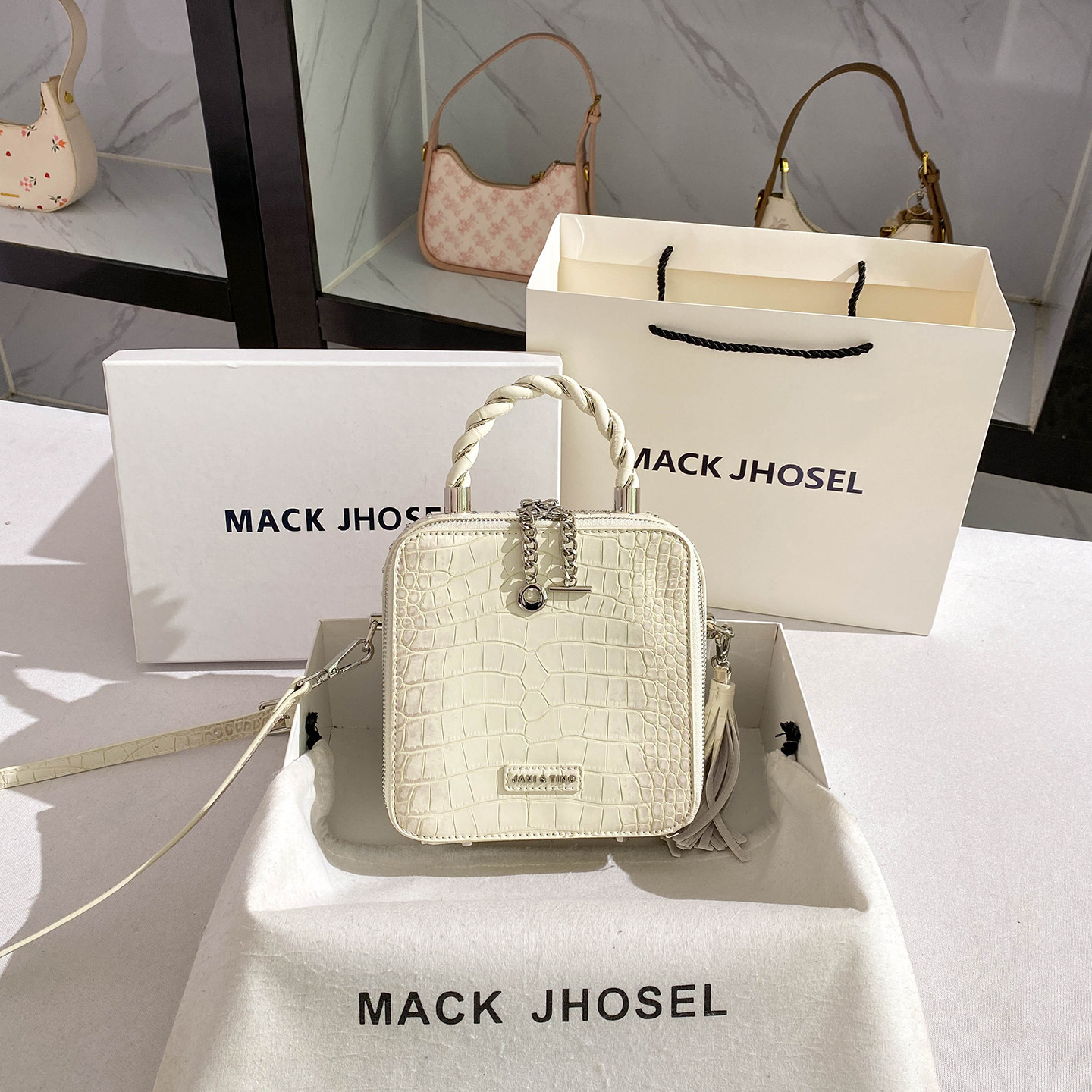 MACKJHOSE小众设计鳄鱼纹手提包