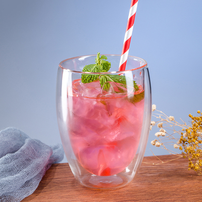 高端双层隔热玻璃杯子咖啡杯套装玻璃高颜值水杯加厚女士时尚可爱