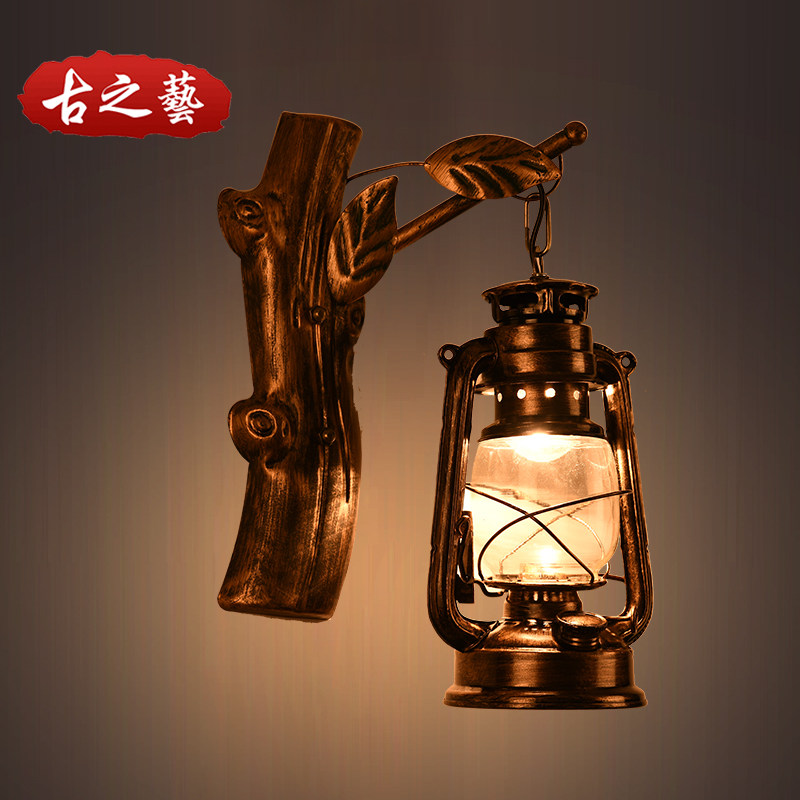 中式复古怀旧个性创意仿古铁艺马灯壁灯酒吧茶楼过道走廊楼梯间灯