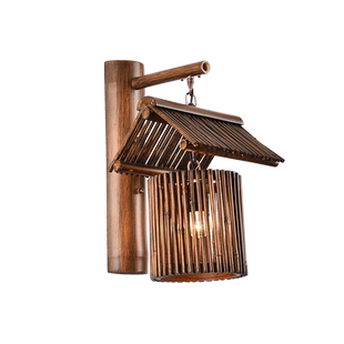 复古个性创意美式仿古竹艺日式东南亚壁灯民宿客栈楼梯间酒吧灯