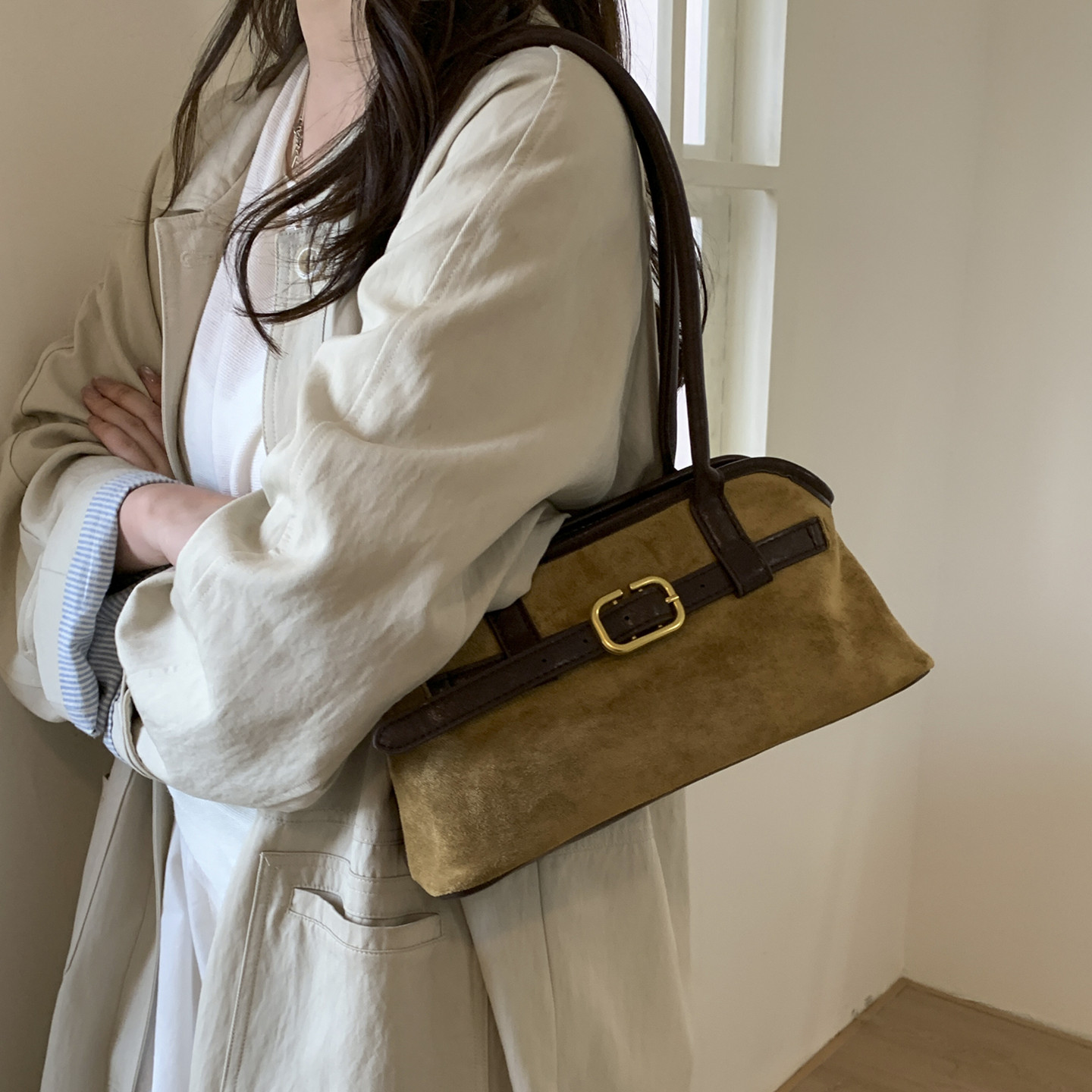 秋冬森系时髦质感腋下包女式2025新款文艺手复古手提包百搭单肩包