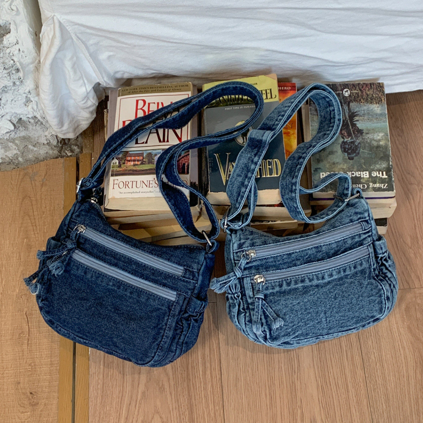 韩国森系水洗牛仔布包女式春夏小众复古迷你小包包百搭单肩斜挎包