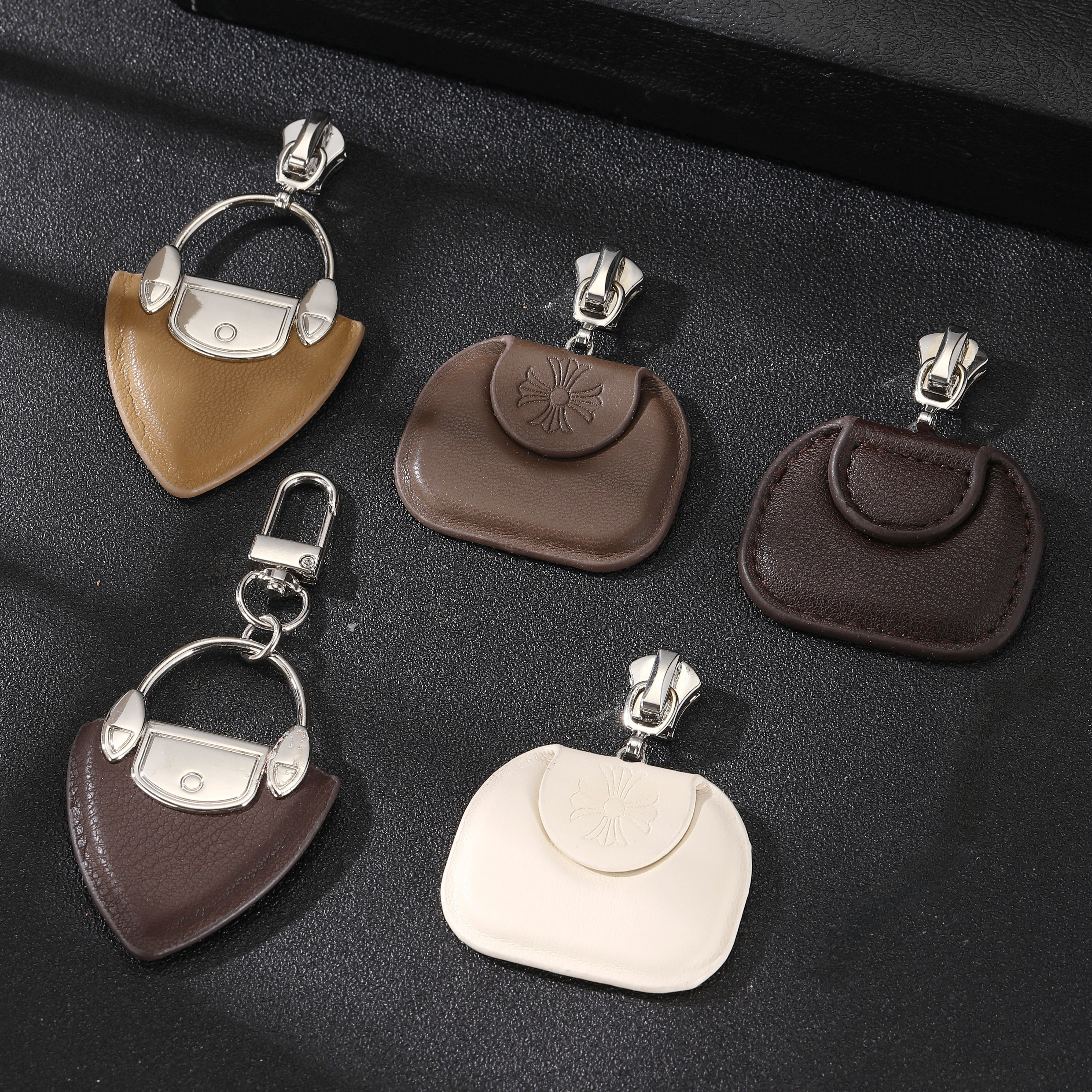 个性创意卡通真皮DIY拉链片定制logo金属箱包服饰拉链配件定做