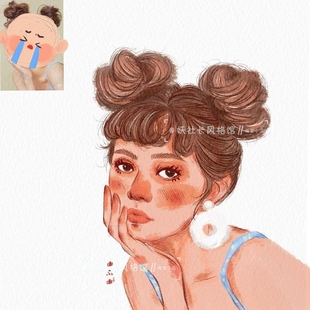 卡通漫画 全家福Q版 情侣真人照片定制 可爱头像 复古写实手绘插画