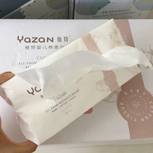 雅赞80抽棉柔巾宝宝手口干湿两用
