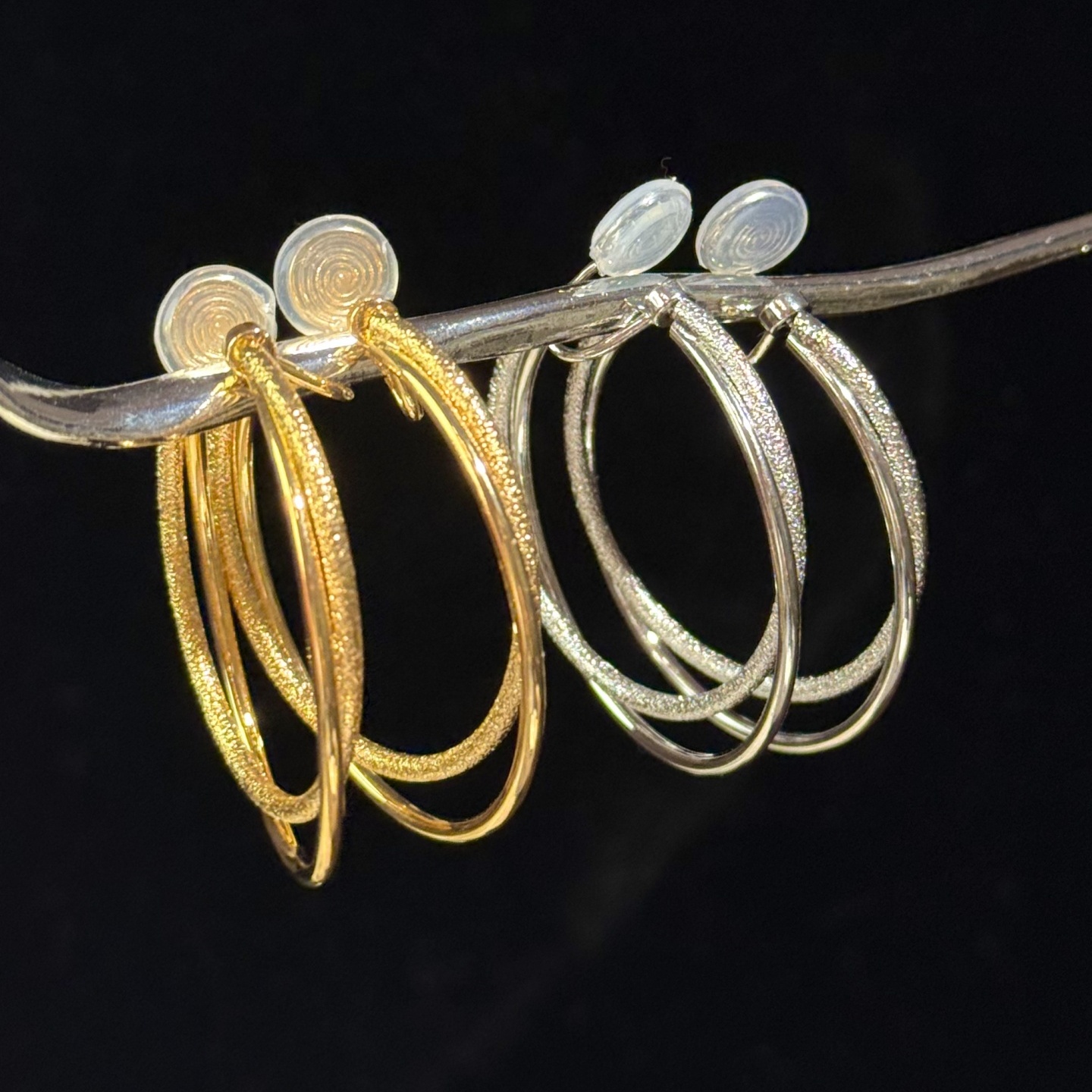 耳畔知更｜法式轻奢高级感双层金银大圆圈耳夹无耳洞耳饰几何耳环