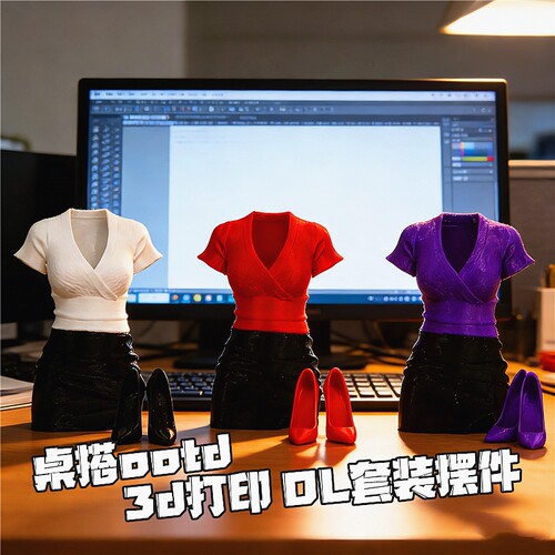 3D打印性感OL职业套装个性创意趣味办公桌面桌搭家居床头饰品摆件