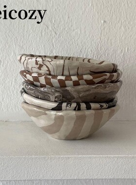 【现货】Leicozy/Pollygarden新品bowel棋盘格大理石不规则燕麦谷