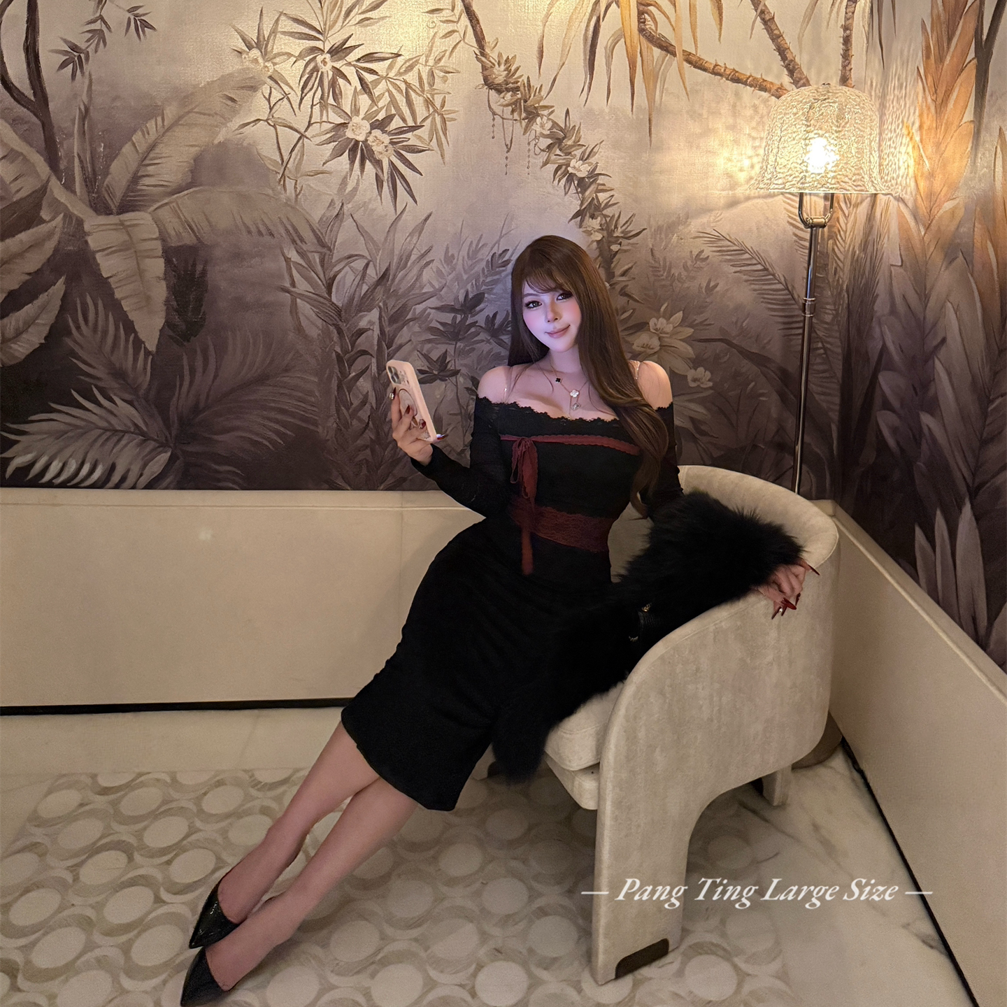 12/08 20:00 胖婷大码定制 「小礼物」弹力蕾丝连衣裙