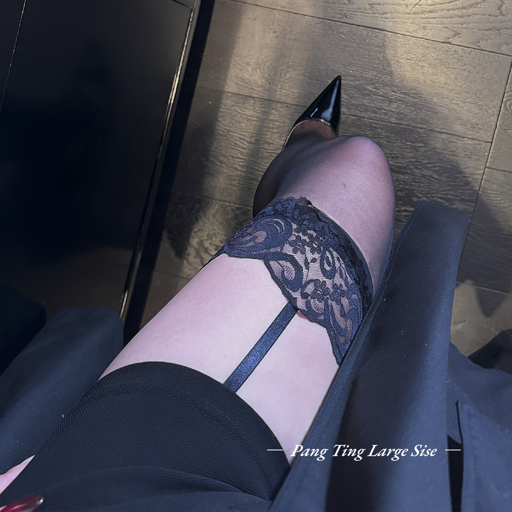 胖婷大码定制微胖mm「蕾丝吊带袜」大码长筒黑色过膝超薄吊带袜,女士内衣/男士内衣/家居服,长筒袜,淘宝优惠券,粉丝福利购,淘宝优惠卷