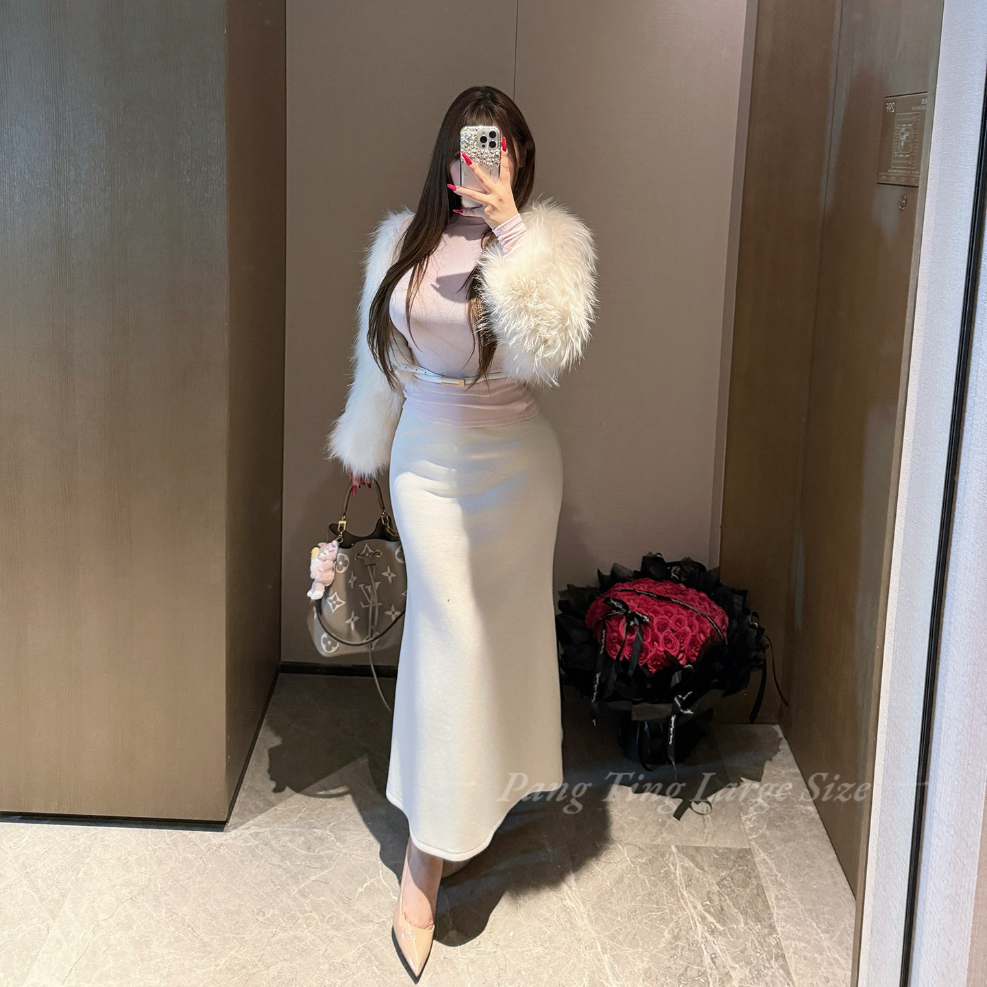 胖婷大码加厚松紧腰鱼尾半身裙